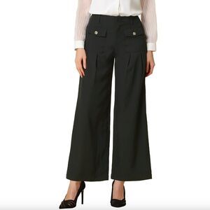 New Allegra K Women's Wide Leg Pants Long Palazzo Pants Trousers with Pockets, S